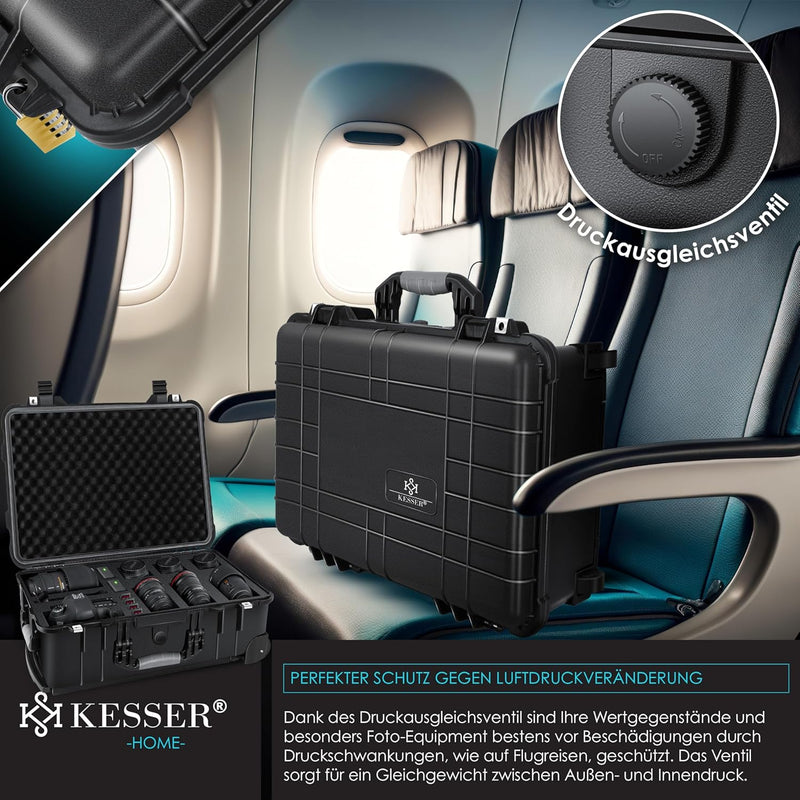 KESSER® Kamerakoffer Transportkoffer Fotokoffer Werkzeugkoffer mit Schaumstoff, Hartschalen-Universa