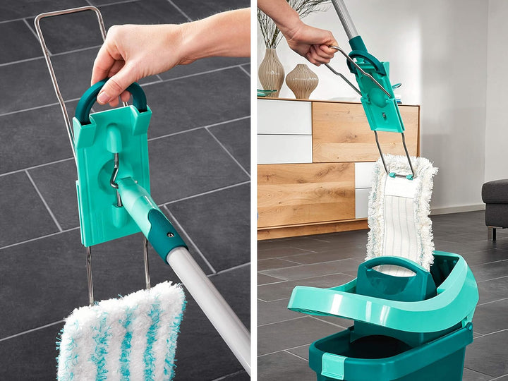 Leifheit Bodenwischer Profi XL mit 2 Wischbezügen, 1x Mikrofaser Bezug für alle glatten Böden und 1x