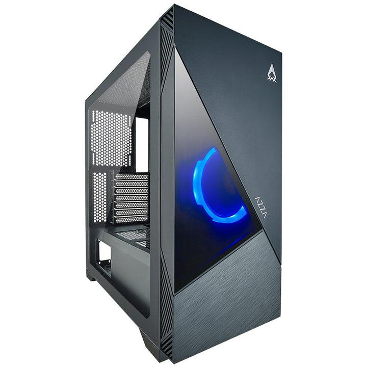 AZZA Eclipse - ATX Mid Tower Gaming Gehäuse mit eingebautem ARGB-Frontlüfter, Schwarz