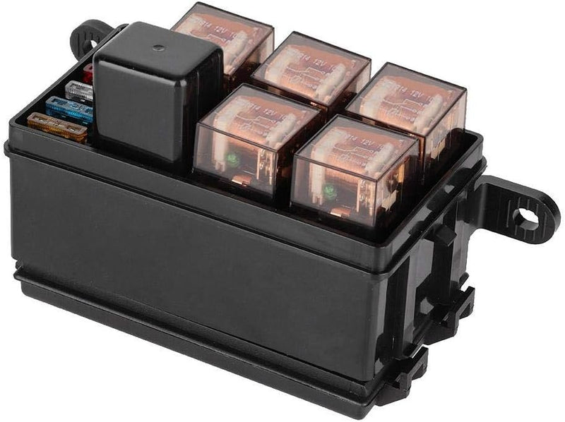 Suuonee Sicherungskasten, 6-Wege-Auto-Sicherungskasten mit 1 St. 4 St. 12 V und 5 St. 100A transpare