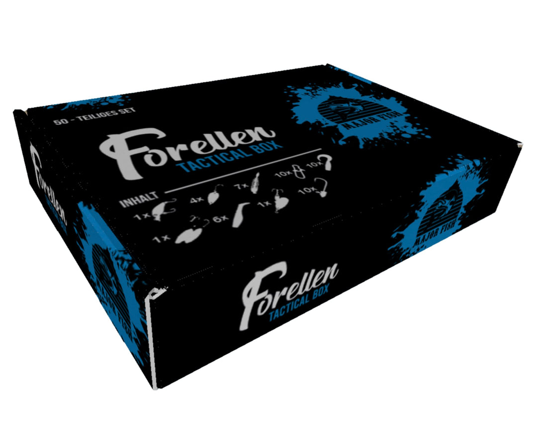 Major Fish Forellen Box 50-teilig Forellenköder Geschenk für Angler