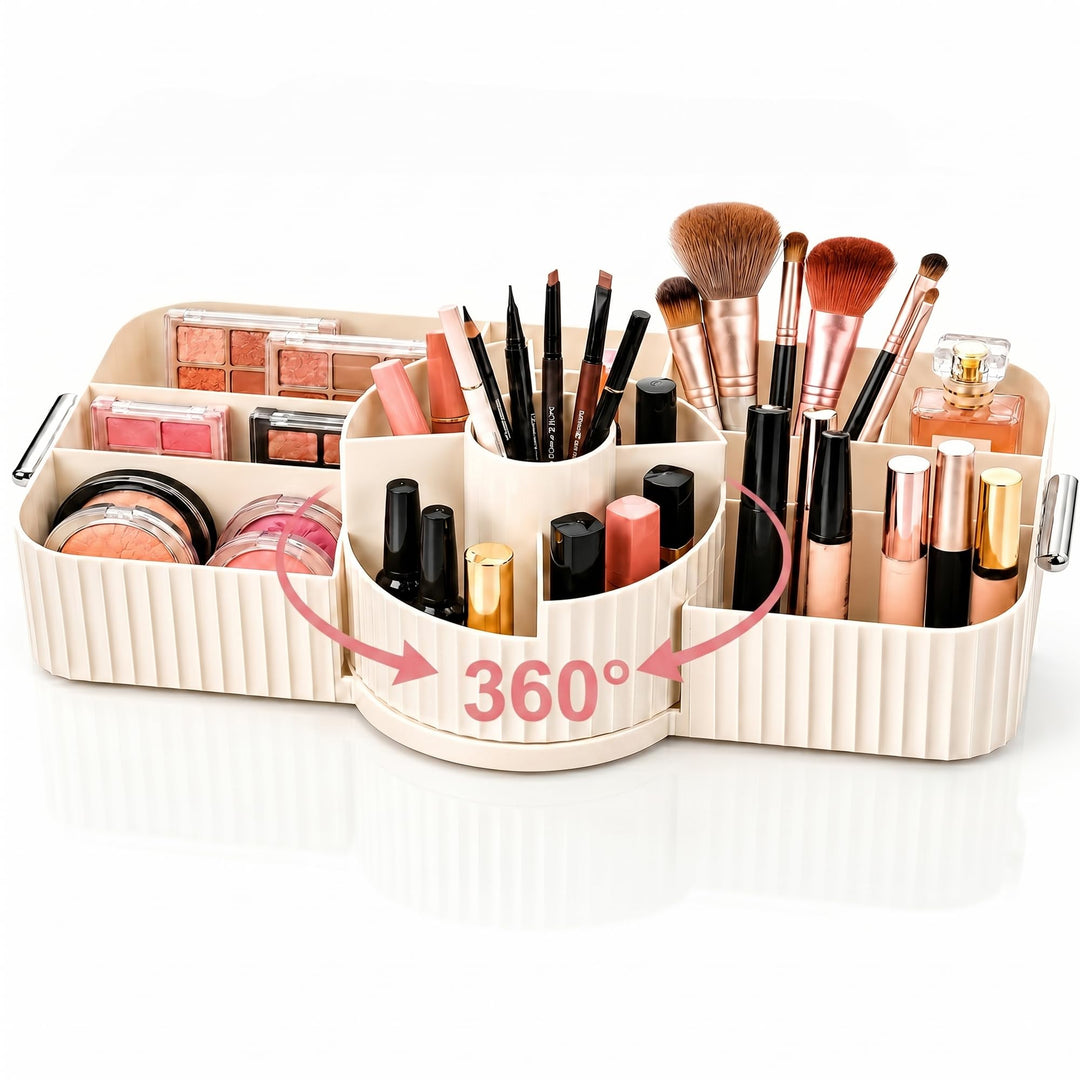 Kosmetik Organizer 360° Drehbar, Acryl, Creme | Make Up Aufbewahrung, Pinselhalter &amp; Schminktisch Or