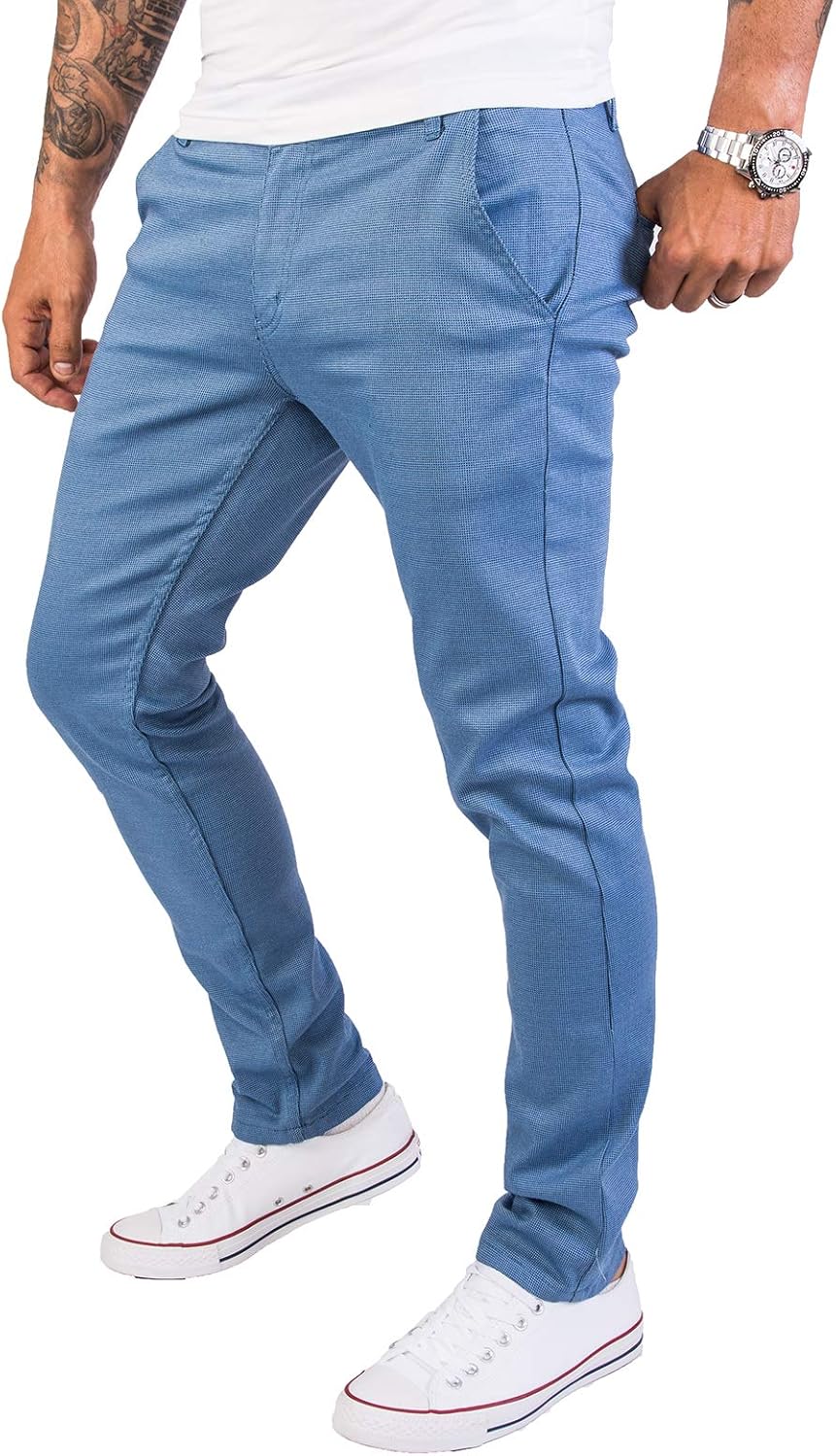 Rock Creek Herren Chino Hose Slim Fit Business Hosen RC-2154 34W / 32L Himmelblau, 34W / 32L Himmelb