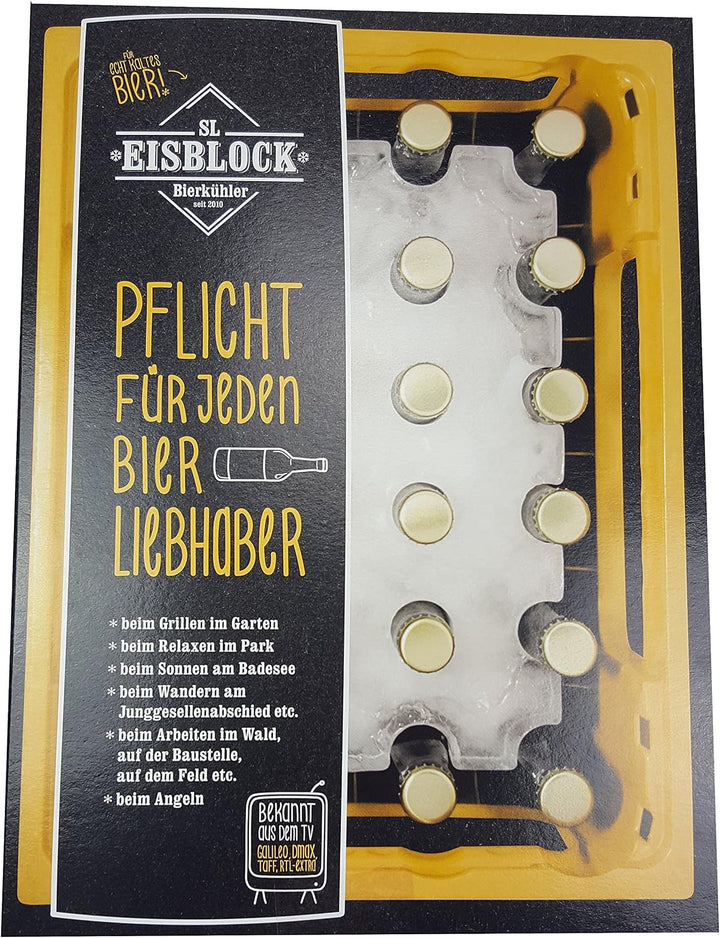 SL-Eisblock Bierkühler Getränkekühler für 0,33 Liter Flaschen, blau
