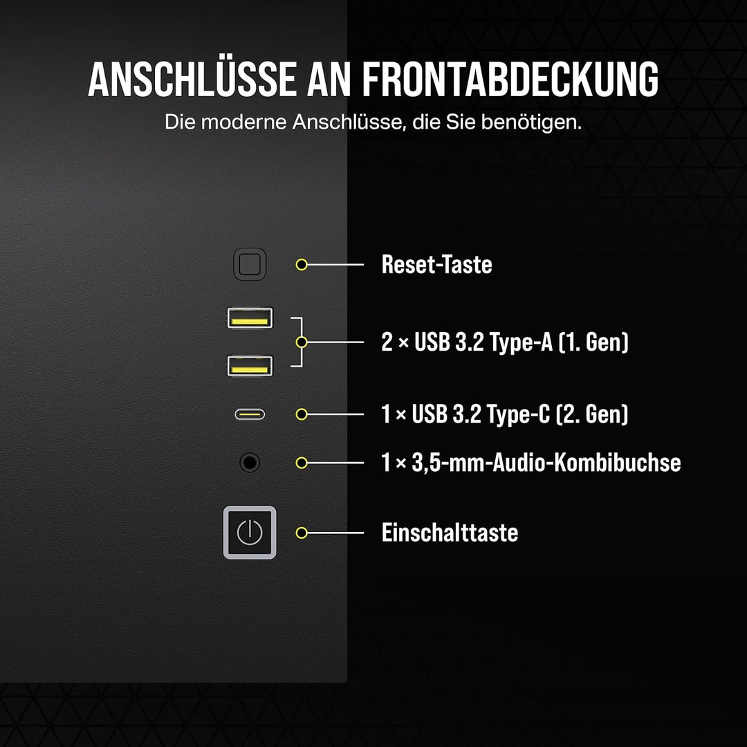CORSAIR 2500X Small-Tower mATX-Doppelkammer-PC-Gehäuse – Gehärtetes Panoramaglas - Umgekehrte Verbin