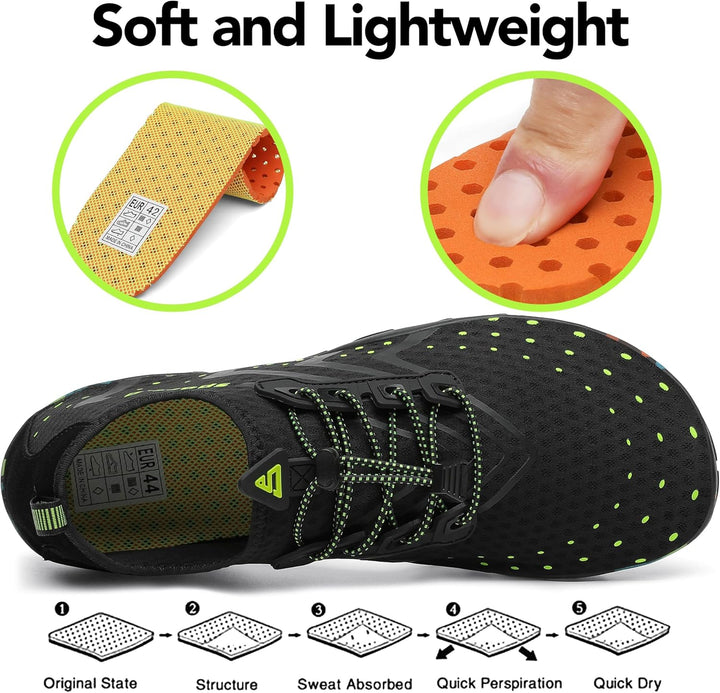 SAGUARO Badeschuhe Strandschuhe Aquaschuhe Wasserschuhe Surfschuhe Schwimmschuhe für Damen Herren Ki