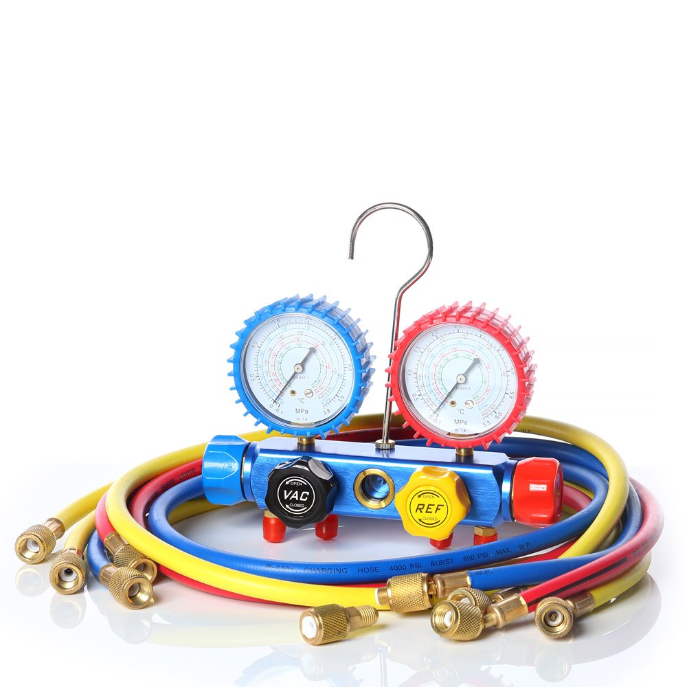 Melko Monteurhilfe Set 4-Wege für R134 R410a R22 R407c inkl. 4 Füllschläuchen