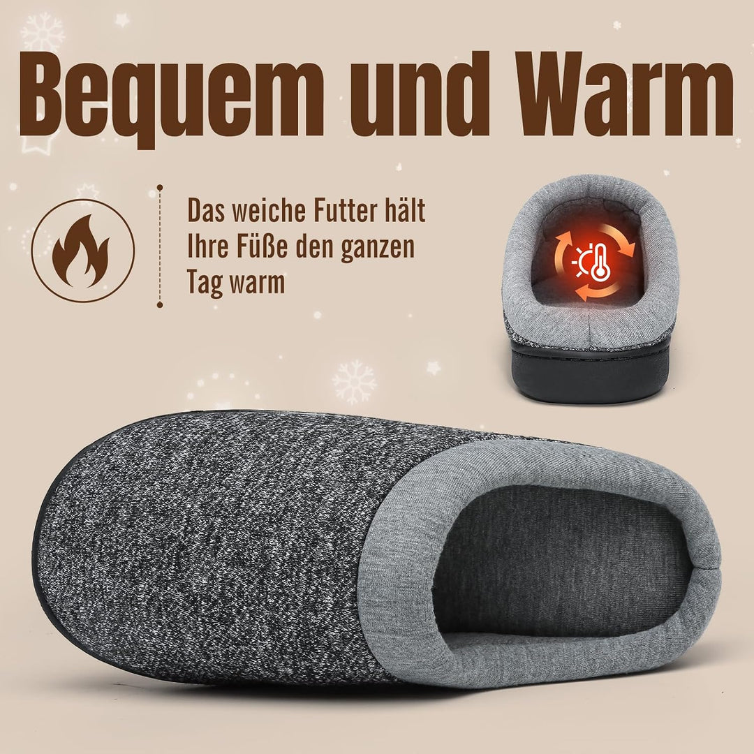 Mishansha Herren Damen Warme Hausschuhe Winter Memory Foam Plüsch Pantoffeln Rutschfest Slippers,Gr.