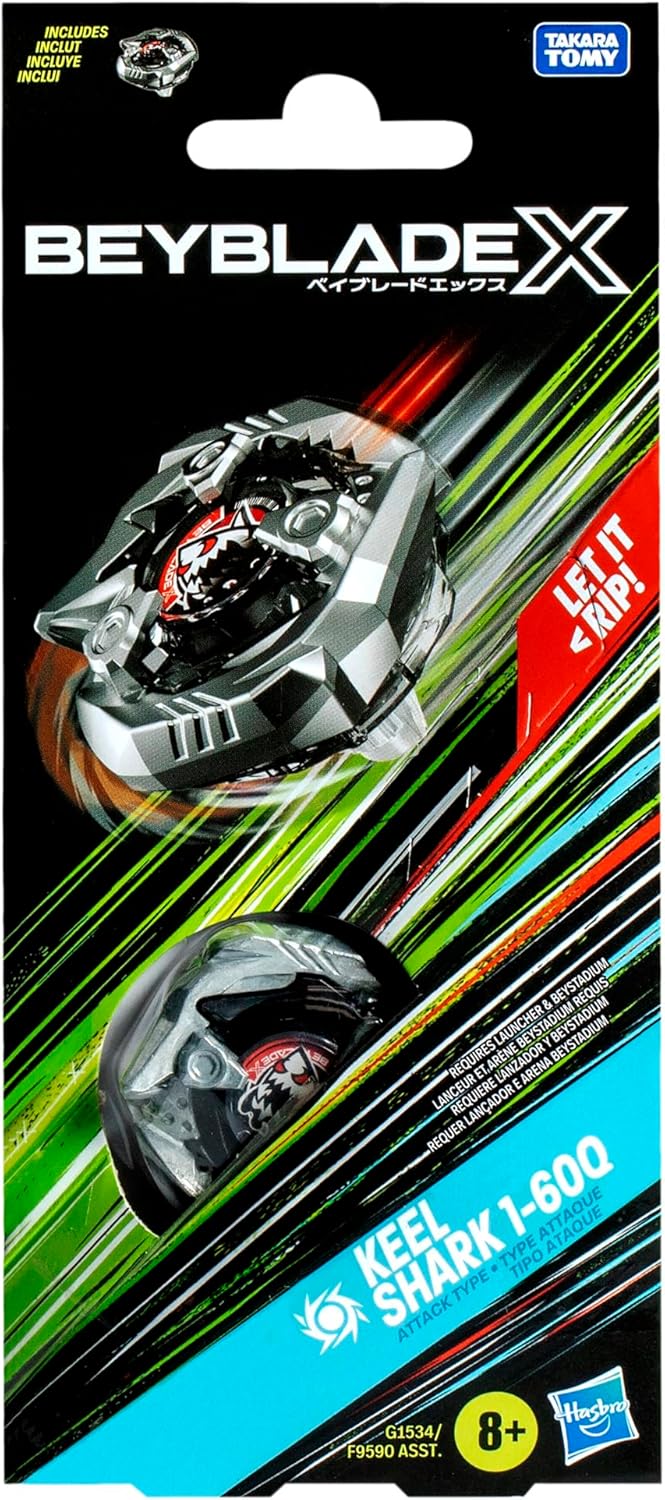 Beyblade X Keel Shark 1-60Q Booster Pack Set mit Attack Type Top; Authentische Takara Tomy Battle To
