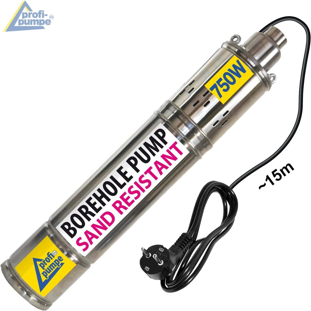BRUNNENPUMPE SANDVERTRÄGLICHE TIEFBRUNNENPUMPE 4" 750Watt TAUCHPUMPE BRUNNENPUMPE Screw-Star 750-4 S