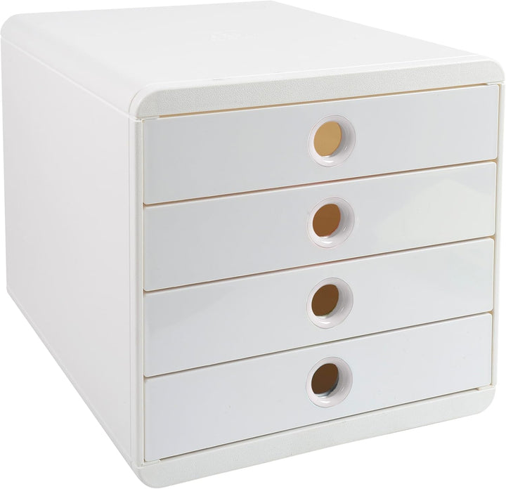 Exacompta Schubladenbox Pop Box, 4 Schubladen, AutentiK - Weiss - 314313D