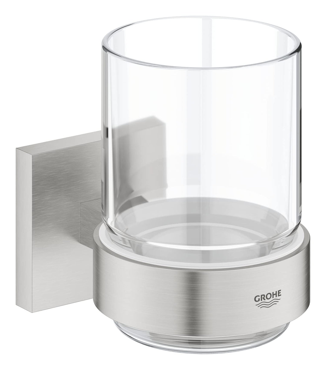 GROHE Start Cube - Glas mit Halter (verdeckte Befestigung, Material: Glas /Metall), supersteel, 4109
