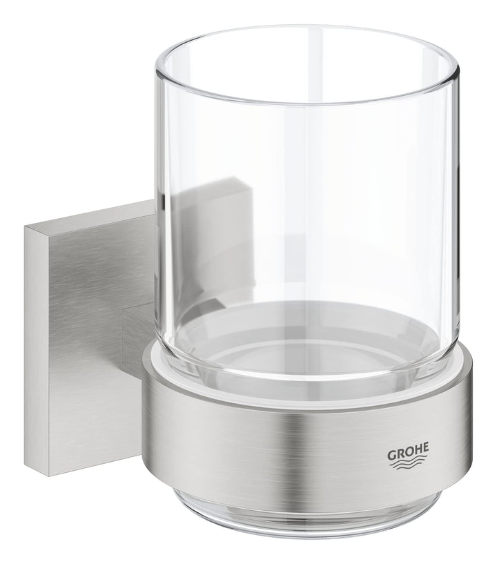 GROHE Start Cube - Glas mit Halter (verdeckte Befestigung, Material: Glas /Metall), supersteel, 4109