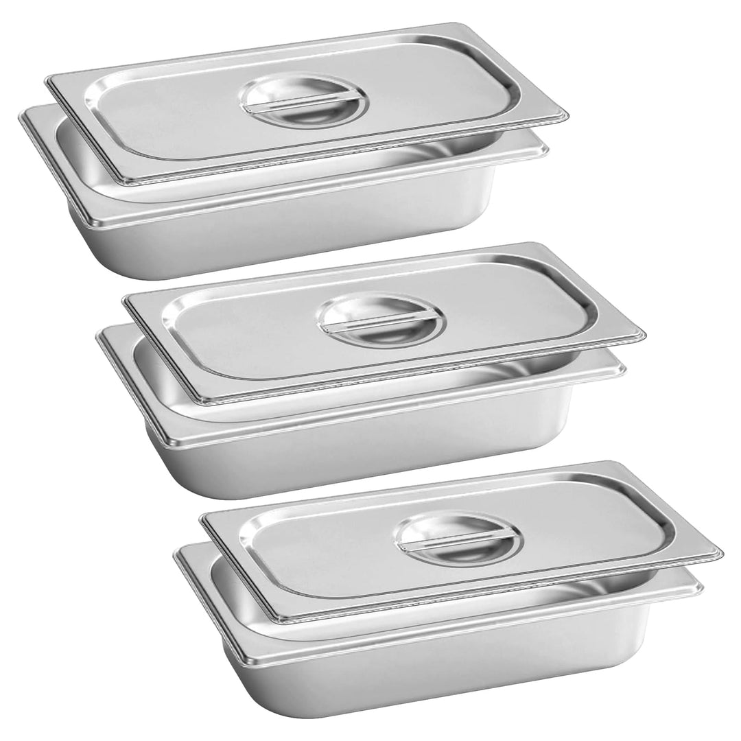 Panier-Set Aus Edelstahl,3 Stück 32.5 * 17.5 * 6.5cm Panierschalen Set Mit Deckel,Schale Zum Paniere