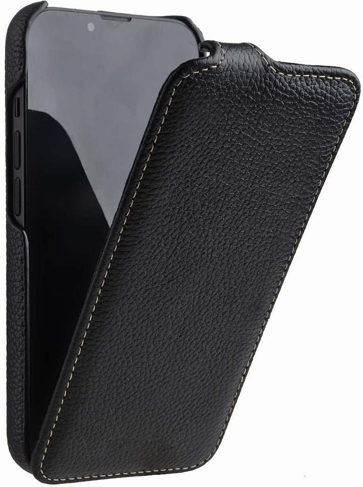 Hülle passend für Apple iPhone 14 PRO (6,1 Zoll), Handyhülle mit beschichtetem Leder, Case, Schutzhü