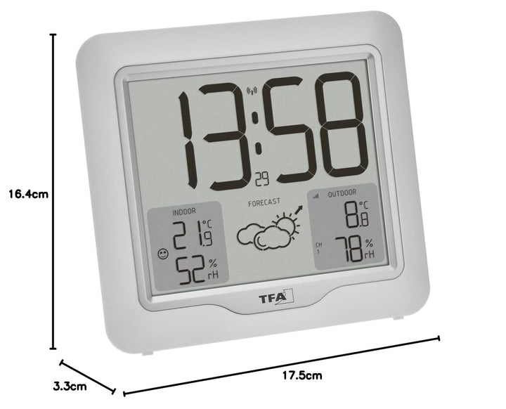 TFA Dostmann Digitale Funk Wetterstation Metro Plus, 35.1164.02, inkl Aussensender, Temperatur und L