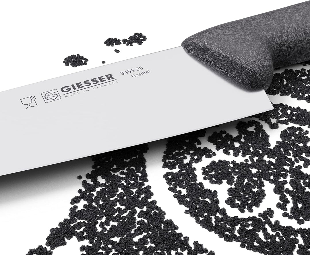 Giesser seit 1776 - Made in Germany - Kochmesser schwarz, Basic Black, Klinge 20 cm, rutschfest, Küc