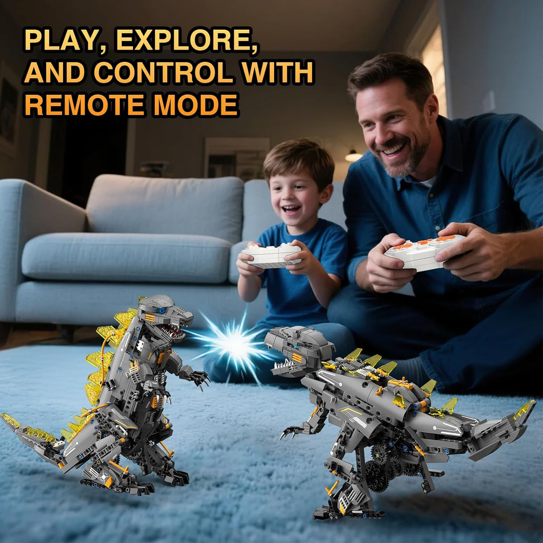 Technik Roboter Bauspielzeug für Kinder,5 in 1 App & Fernsteuerung Technic Roboter Dinosaurier Monst