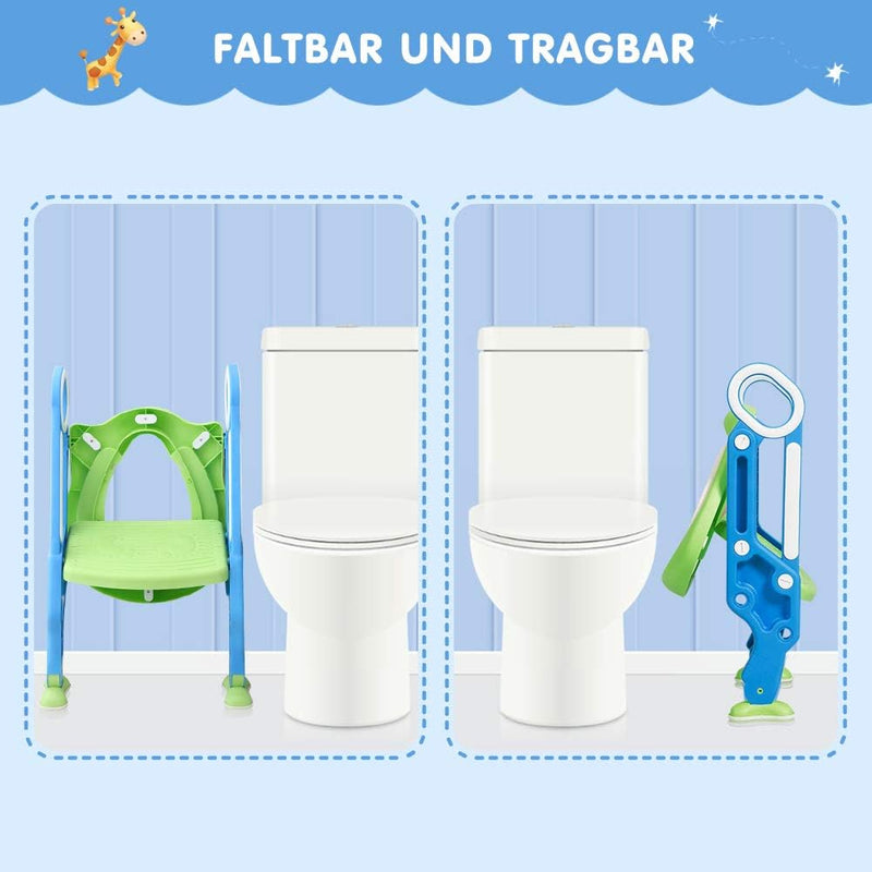 Toilettensitz Kinder mit Treppe, Toilettenaufsatz für Kinder mit Treppe Toilettentrainer Aufsatz Toi