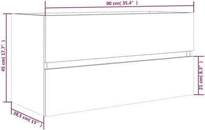 homiuse 90x38.5x45 cm Waschbeckenschrank mit Schublade Badezimmerschrank Badezimmer Möbel Waschbecke