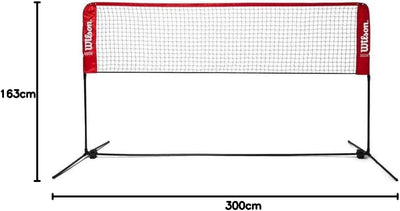 Wilson Tennisnetz 0 m de ancho y altura ajustable Starter-Set rot-schwarz, 0 m de ancho y altura aju