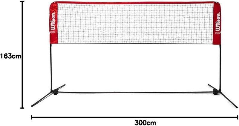 Wilson Tennisnetz 0 m de ancho y altura ajustable Starter-Set rot-schwarz, 0 m de ancho y altura aju