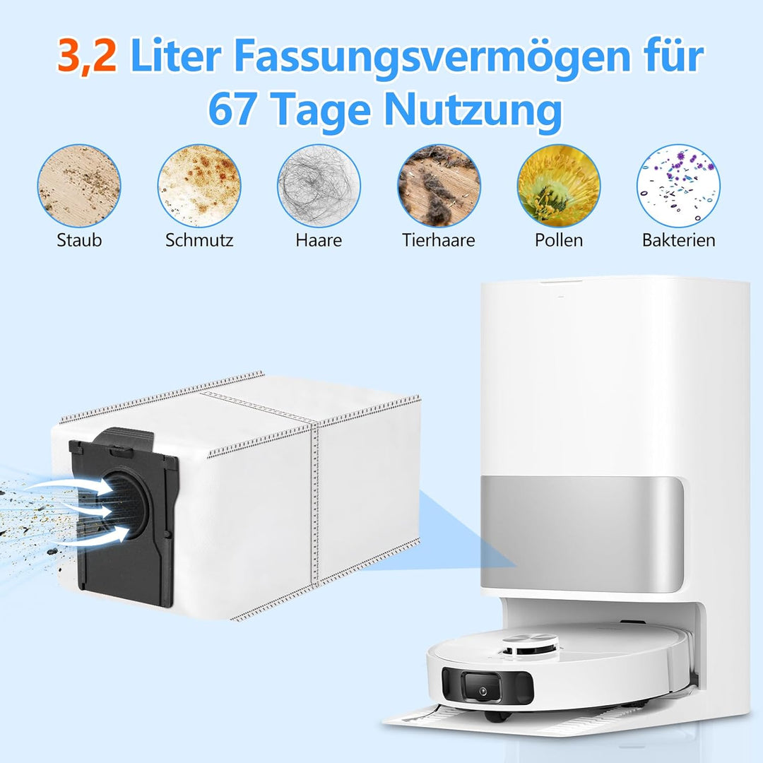 12 Stück Kohlestaubbeutel für Dreame L10s Ultra Gen 2, L10s Pro Ultra Heat, Aqua10 Ultra, X30/X40/X5