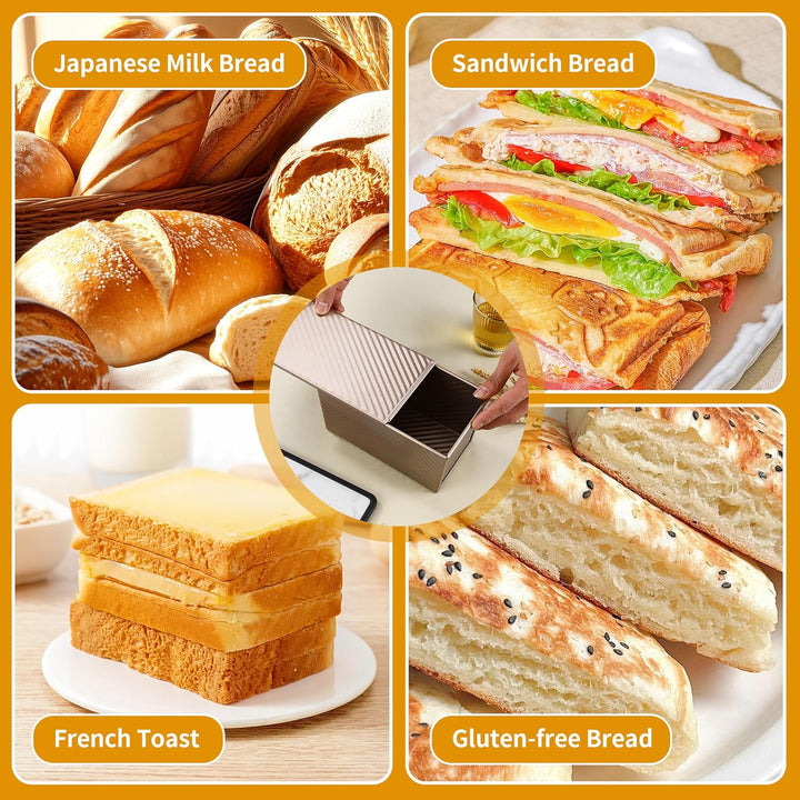 Antihaft Brot Toastform mit Deckel 2 Stücke Toast Backform mit Deckel Backform Toastbrot mit Deckel