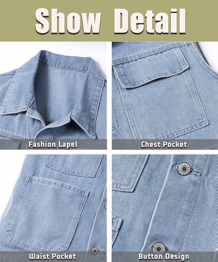 Btmpmcs Herren Ärmellose Denim Weste Classics Fashion Jeans-Weste Outdoor Freizeit Jacke Bikerweste