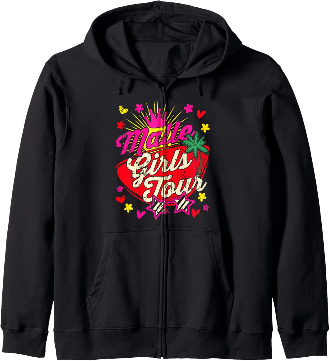 Mädels Damen Malle GIRLS TOUR Shirt-Mallorca Party Urlaub | Kapuzenjacke