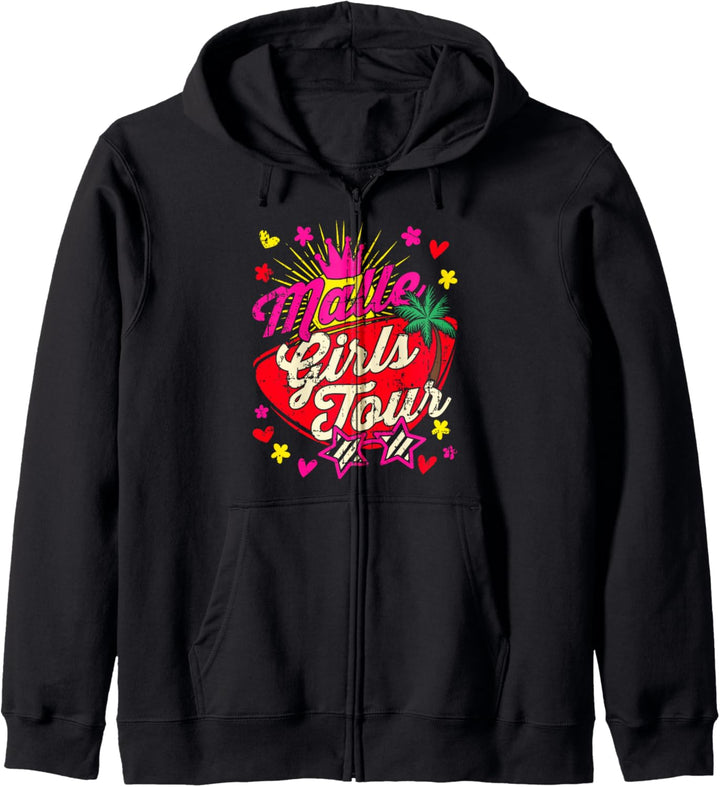 Mädels Damen Malle GIRLS TOUR Shirt-Mallorca Party Urlaub | Kapuzenjacke