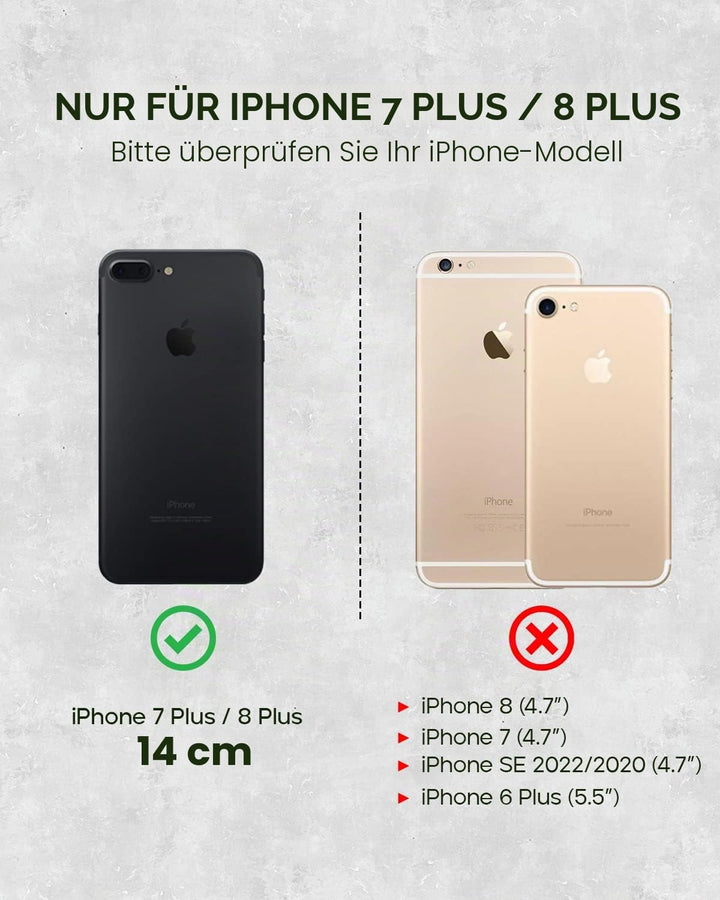 Porter Riley - Lederhülle für iPhone 8 Plus/iPhone 7 Plus. Premium Ultra Dünn Echtleder Cover/Ledert