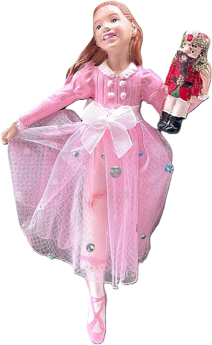 Clara in Pink Dress with Nutcracker Christmas Ornament Nutcracker Suite Ballet