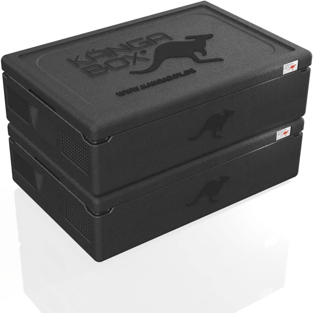 KÄNGABOX® Thermobox Expert GN 1/1 - Die Thermobox für Profis. 21-46 Liter EPP Isolierbox Schwarz 21