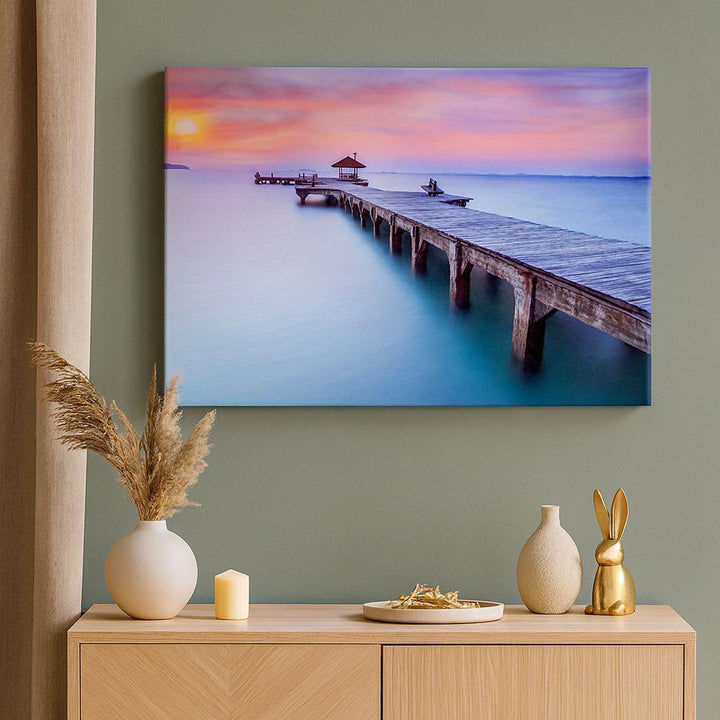 Bilder auf Leinwand 100x70cm Leinwandbild Strand Wasser Meer Urlaub Gross Wanddeko Bild Schlafzimmer