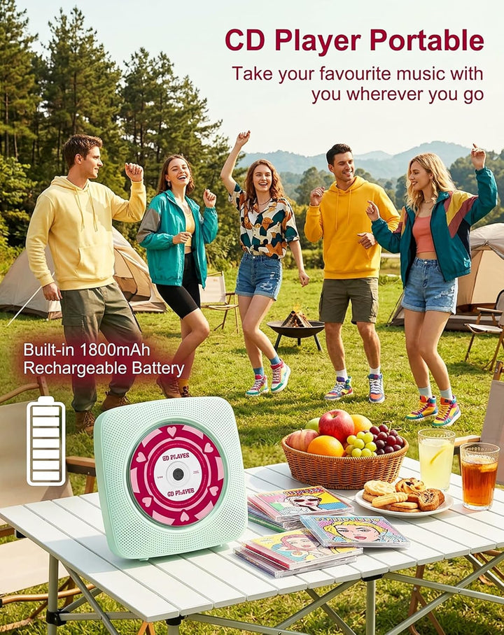 CD Player Tragbar Bluetooth Radio mit CD-Player mit Lautsprecher Unterstützung USB & AUX-Wiedergabe