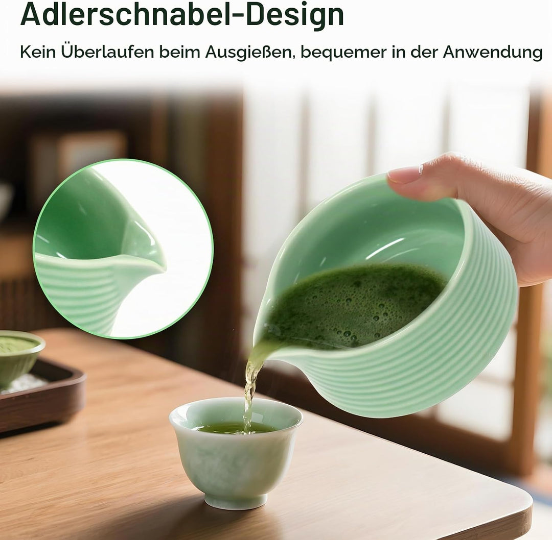 Matcha set,6 Stück Matcha Tee Set mit Matcha Besen,Matcha Filtersieb,Matcha-Schale, Chasen und Match