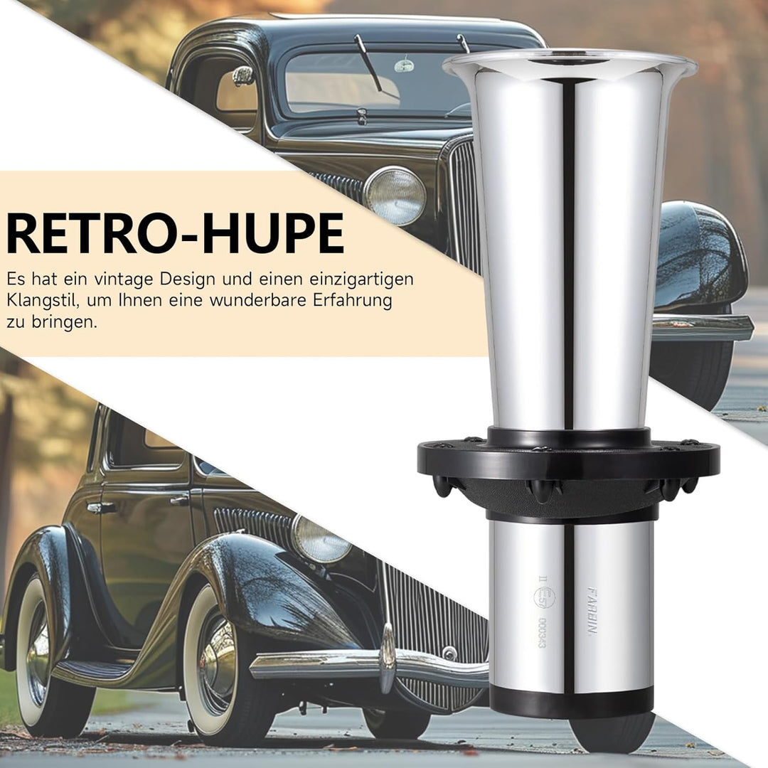 FARBIN Oldtimer Hupe 12V Ahooga Retro Hupe Kit Klassische Vintage Signalhorn Alte für Auto LKW Motor
