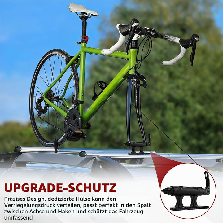 2 Stück Fahrrad Gabelhalterung, Auto Fahrrad Dachträger Gabelhalterung Schnellspanner, Gabelhalterun