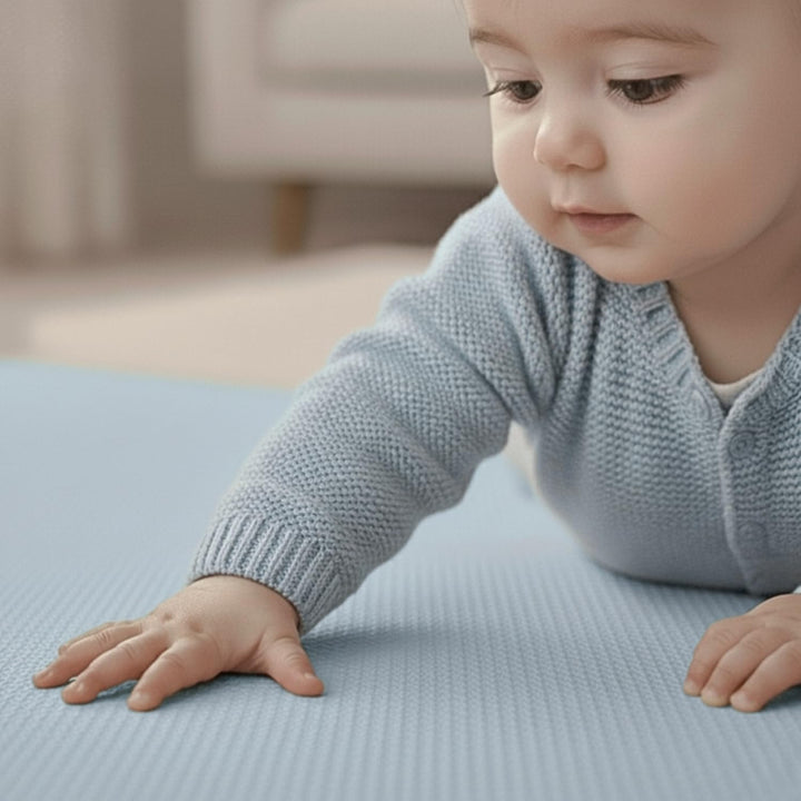 LittleTom Puzzlematte Baby Spielmatte 18 Matten Blau - 30x30 cm Krabbelmatte Bodenmatte Kinder - Puz