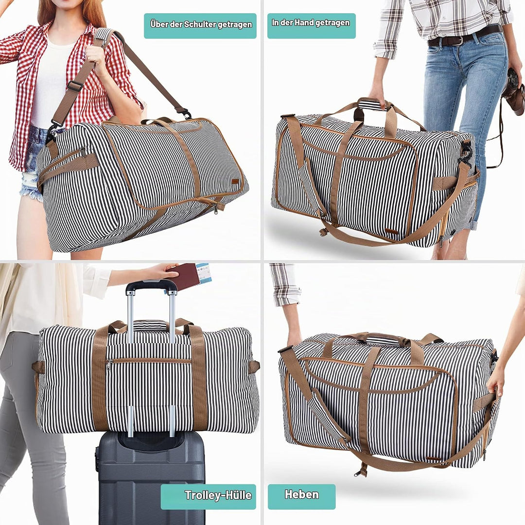 Vogshow Reisetasche Damen Herren Gross 100L Faltbare Reisetaschen Wasserdicht Sporttasche mit Schuhf