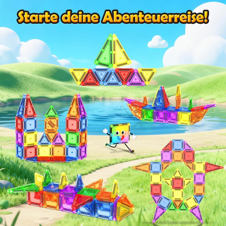 Magnetische Bausteine für Kleinkinder, Magnetblöcke, STEM-Bauspielzeug für Kinder von 3 bis 8 Jahren