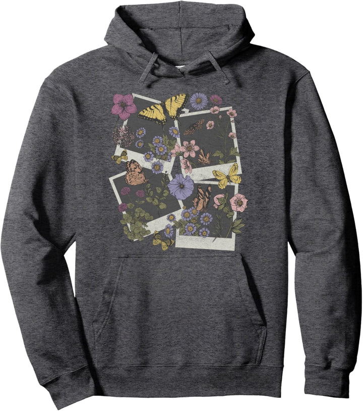 Butterflies, Flowers and Polaroids Pullover Hoodie