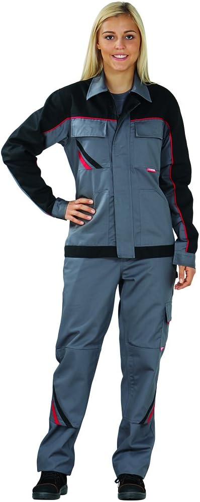 Planam Highline Damen Bundjacke schiefer schwarz rot Modell 2319 Grösse 48 Schiefer/Schwarz/Rot 48,