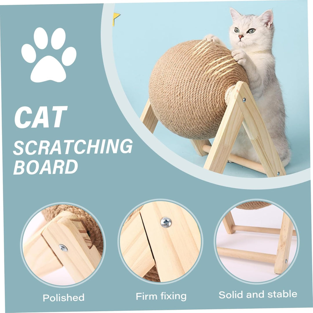 Katze Kratzkugel mit Stabiler Ständer natürlicher Sisal Cat Croboker Kratzer-resistenter Katzenkratz
