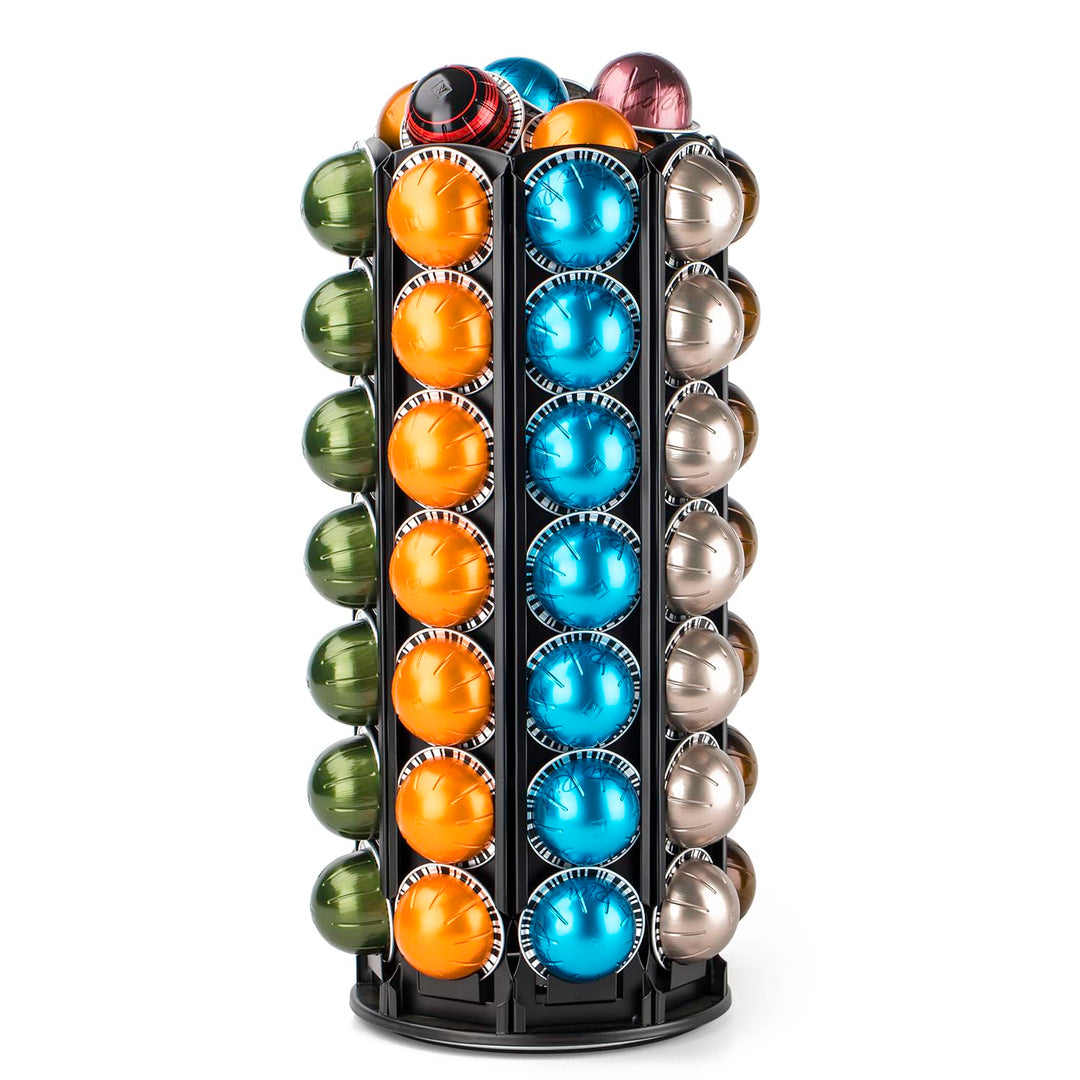 Bagoo Karussellhalter für Kaffeepads für Nespresso Vertuoline mit zentraler Aufbewahrung für zusätzl