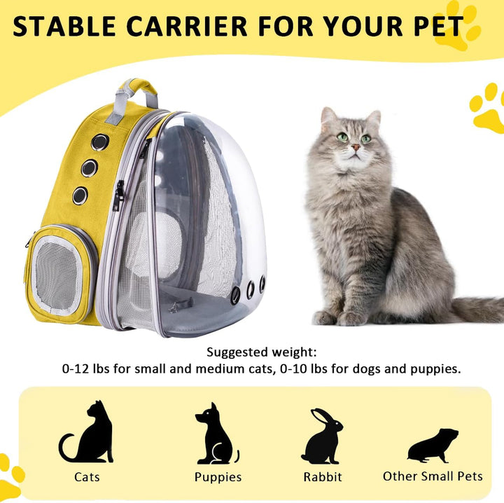 Erweiterbar Katzenrucksack Hunderucksack, Vorderrucksack für Katzen und Kleine Hunde, mit transparen