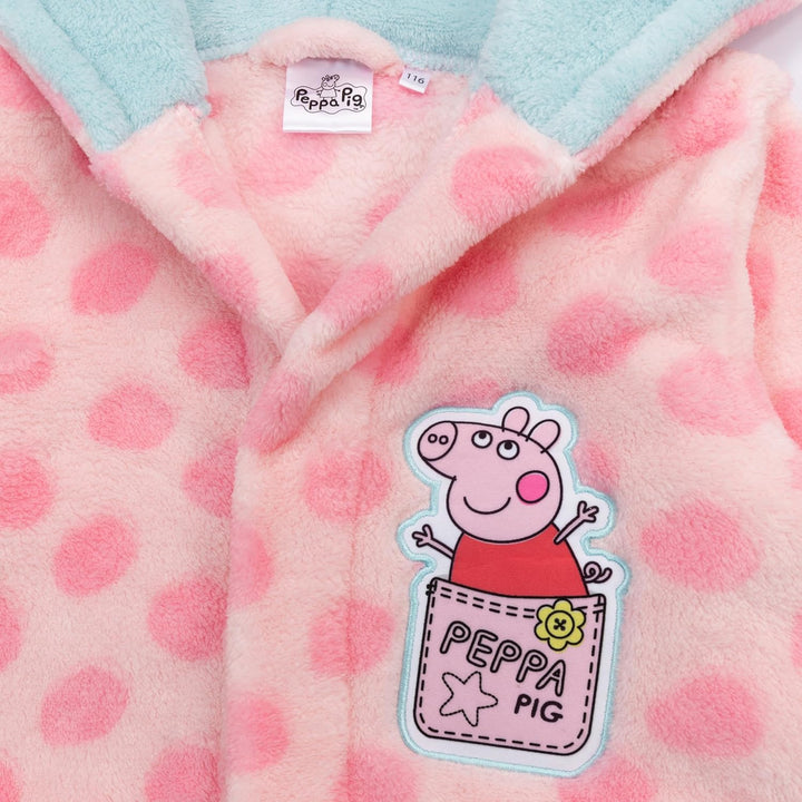 Peppa Pig Mädchen Bademantel Peppa Wutz Morgenmantel Fleece Hausmantel 110 Rosa, 110 Rosa