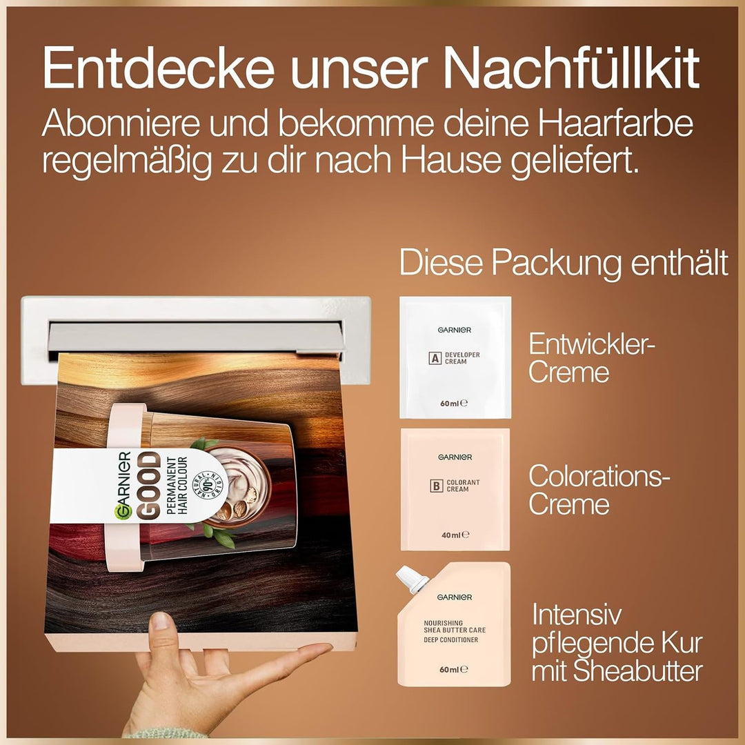Garnier Dauerhafte Haarfarbe, Haarfärbeset für intensive und langanhaltende Haarfarbe, Coloration fü