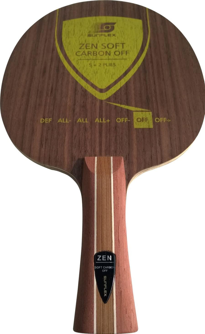 Sunflex Zen Soft Carbon Tischtennis-Holz | professionelles Offensiv Holz | 7 Furniere mit Carbon | v